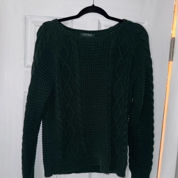 Lauren Ralph Lauren Sweaters - Lauren by Ralph Lauren Women’s Cable Knit Chunky Green Swater Size XL